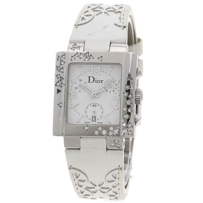 CHRISTIAN DIOR クリスチャンディオール D81-101 リヴァ ダイヤモンドベゼル 腕時計 SS レディース 中古