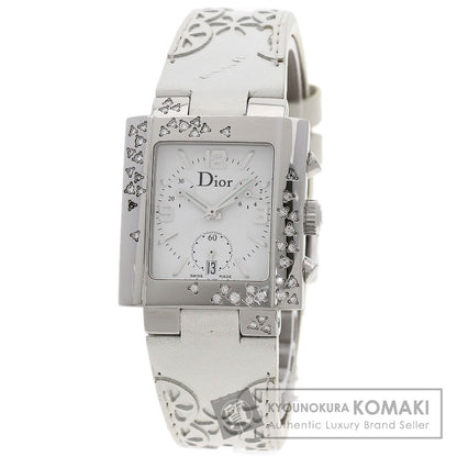 CHRISTIAN DIOR クリスチャンディオール D81-101 リヴァ ダイヤモンドベゼル 腕時計 SS レディース 中古
