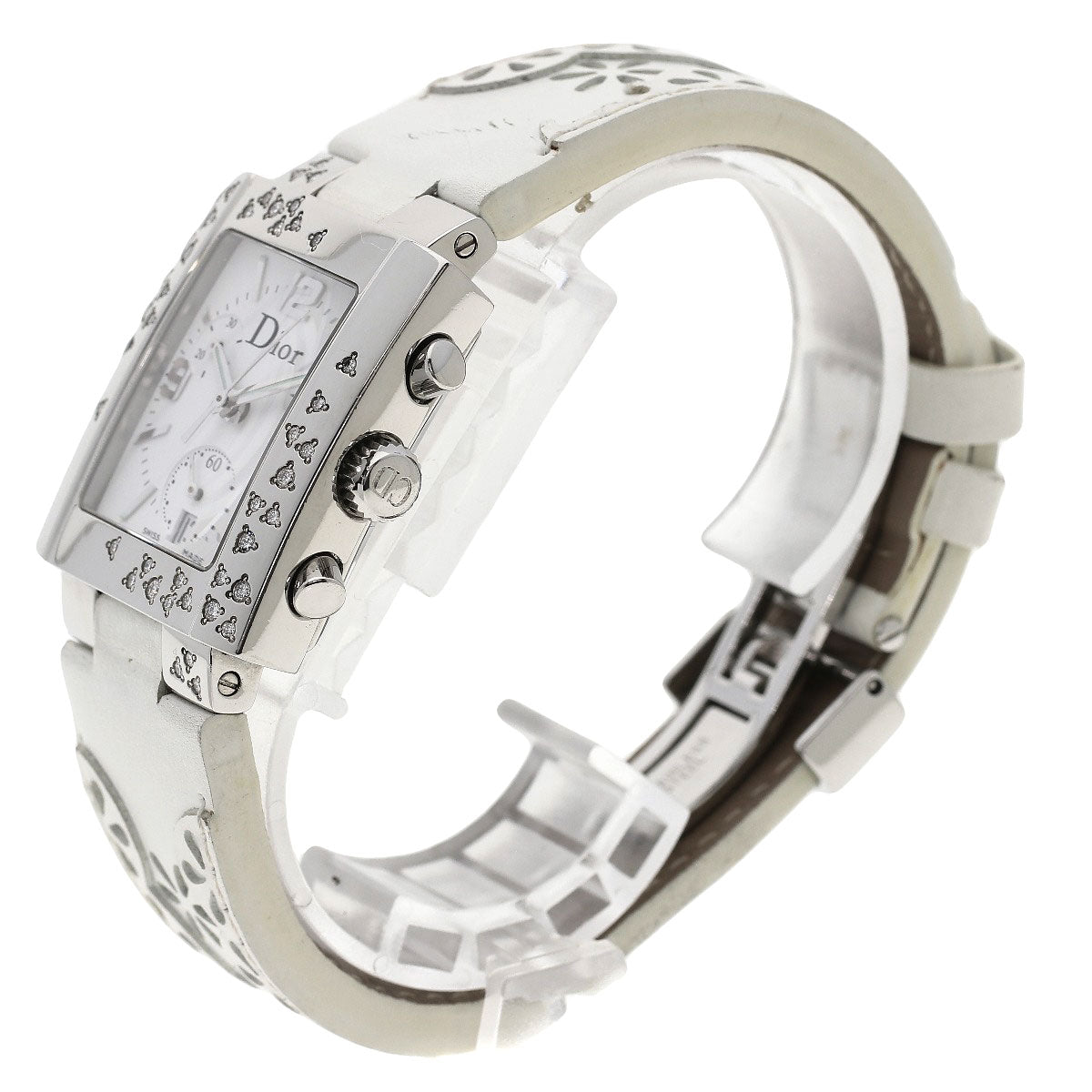 CHRISTIAN DIOR クリスチャンディオール D81-101 リヴァ ダイヤモンドベゼル 腕時計 SS レディース 中古