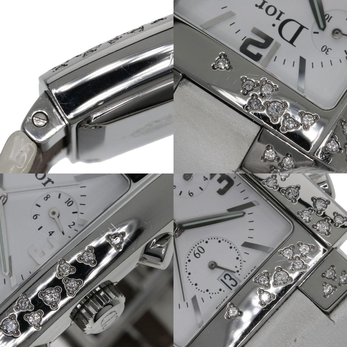 CHRISTIAN DIOR クリスチャンディオール D81-101 リヴァ ダイヤモンドベゼル 腕時計 SS レディース 中古