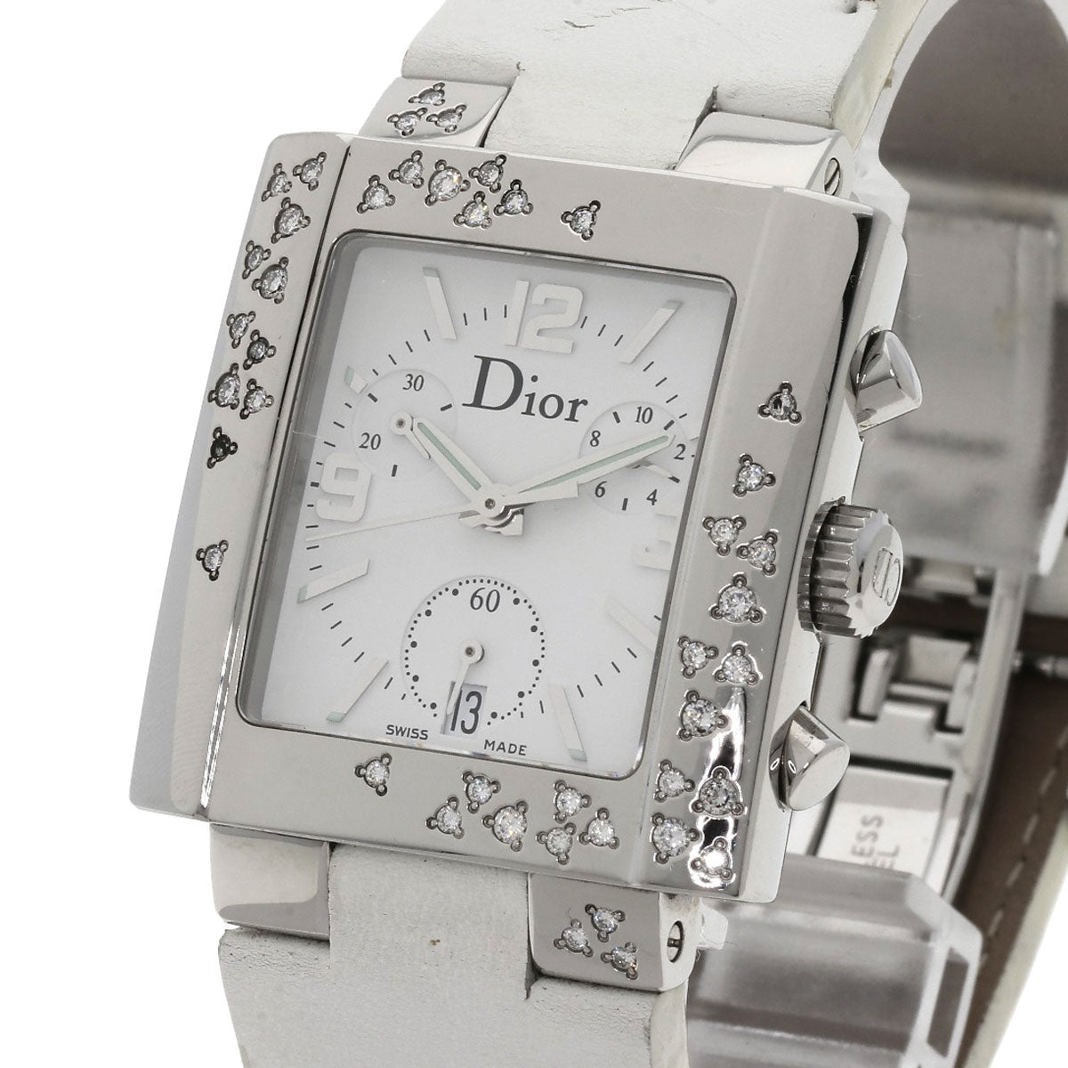 CHRISTIAN DIOR クリスチャンディオール D81-101 リヴァ ダイヤモンドベゼル 腕時計 SS レディース 中古