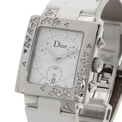 CHRISTIAN DIOR クリスチャンディオール D81-101 リヴァ ダイヤモンドベゼル 腕時計 SS レディース 中古