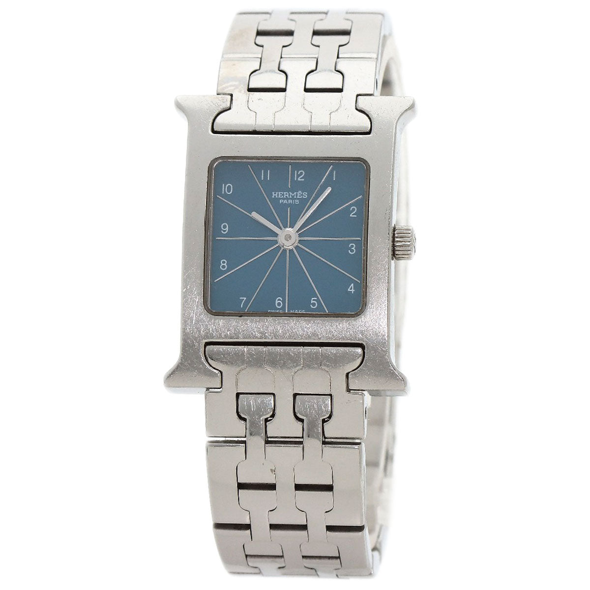 HERMES エルメス HH1.210 Hウォッチ ブルージーン 腕時計 SS レディース 中古