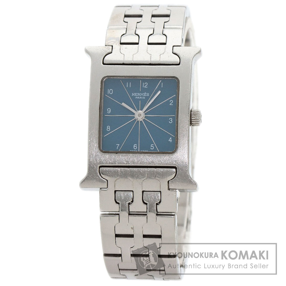 HERMES エルメス HH1.210 Hウォッチ ブルージーン 腕時計 SS レディース 中古