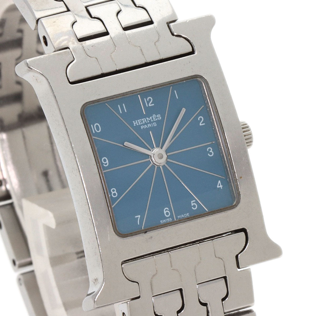 HERMES エルメス HH1.210 Hウォッチ ブルージーン 腕時計 SS レディース 中古