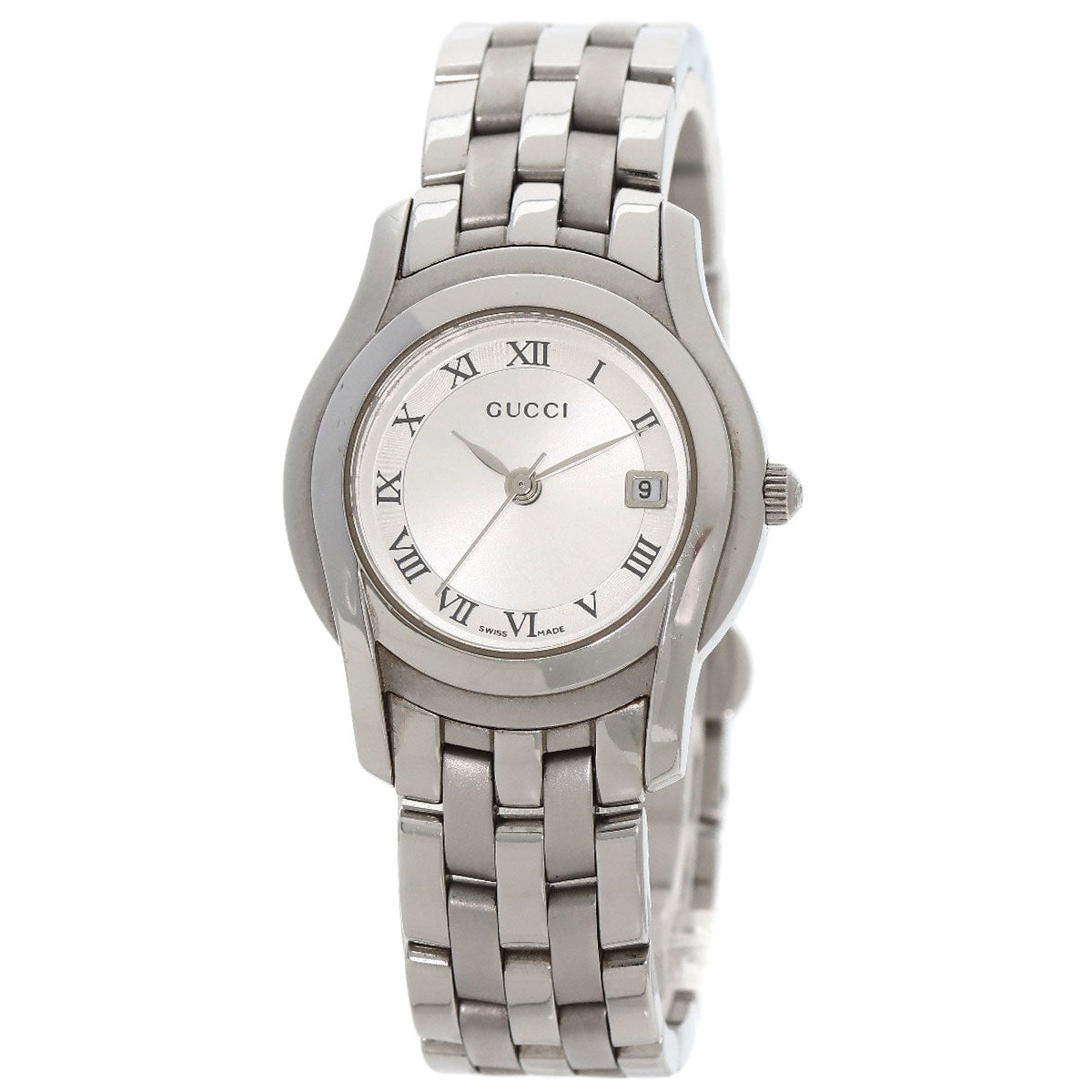 GUCCI グッチ 5500L ラウンドフェイス 腕時計 SS レディース 中古