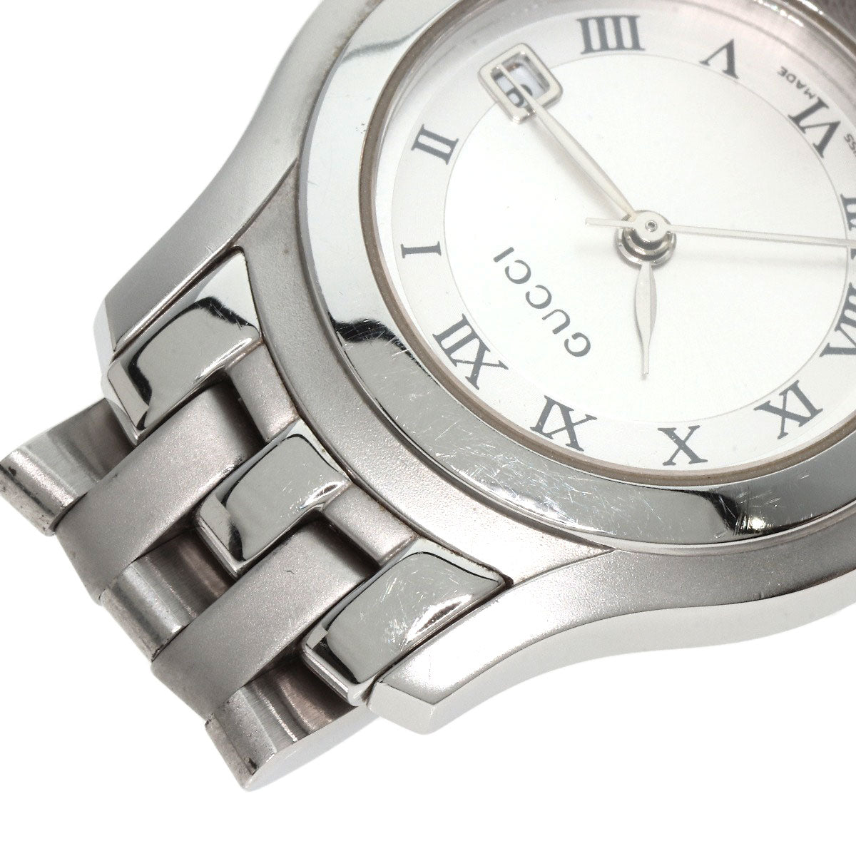 GUCCI グッチ 5500L ラウンドフェイス 腕時計 SS レディース 中古