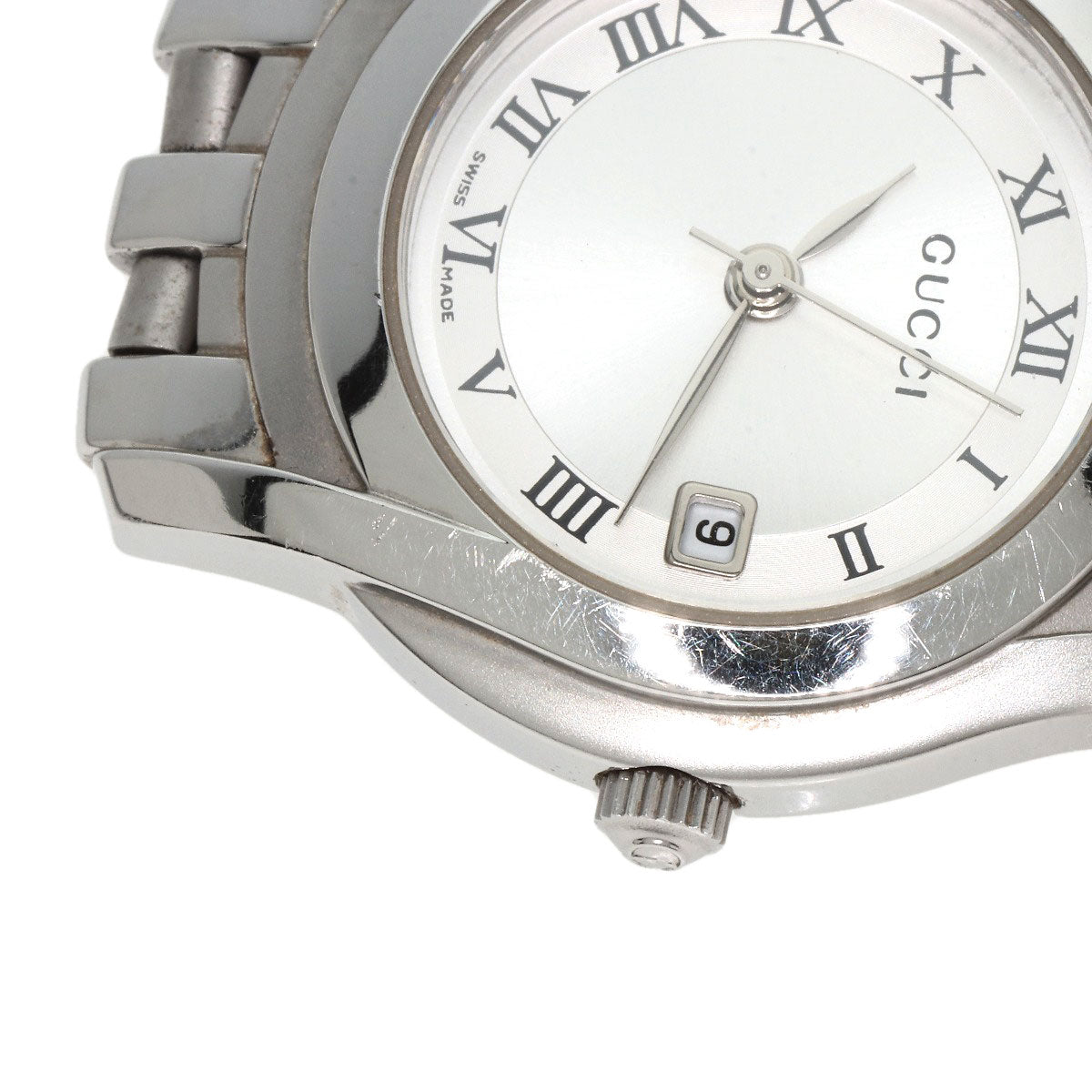 GUCCI グッチ 5500L ラウンドフェイス 腕時計 SS レディース 中古