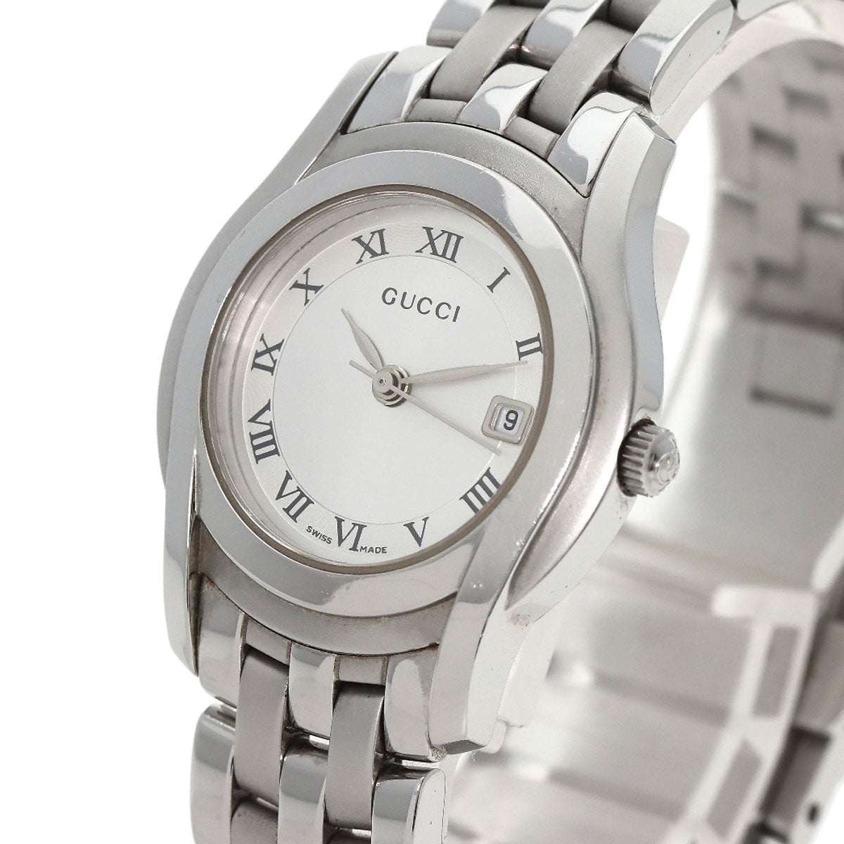 GUCCI グッチ 5500L ラウンドフェイス 腕時計 SS レディース 中古