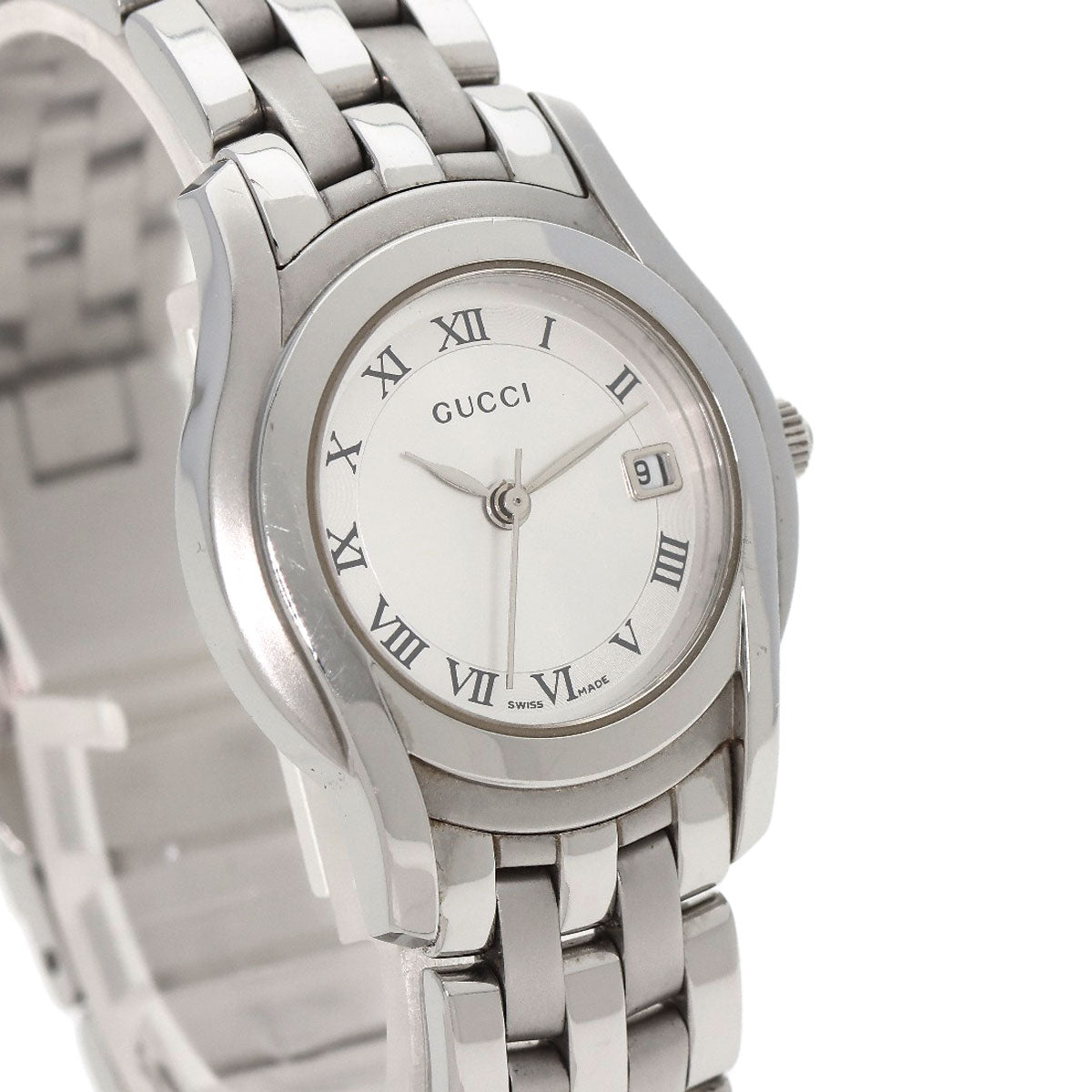GUCCI グッチ 5500L ラウンドフェイス 腕時計 SS レディース 中古
