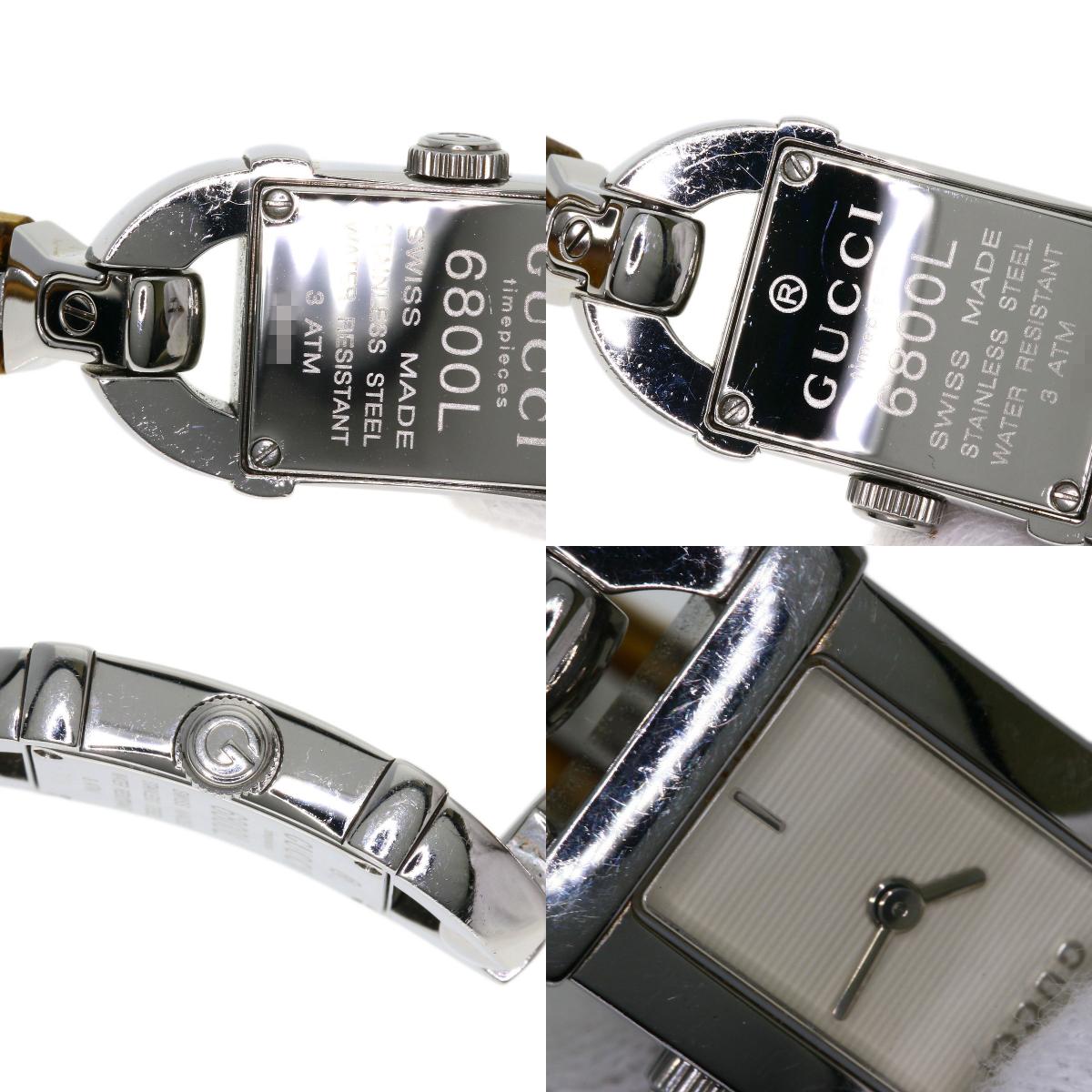 GUCCI グッチ 6800L バンブー 腕時計 SS レディース 中古