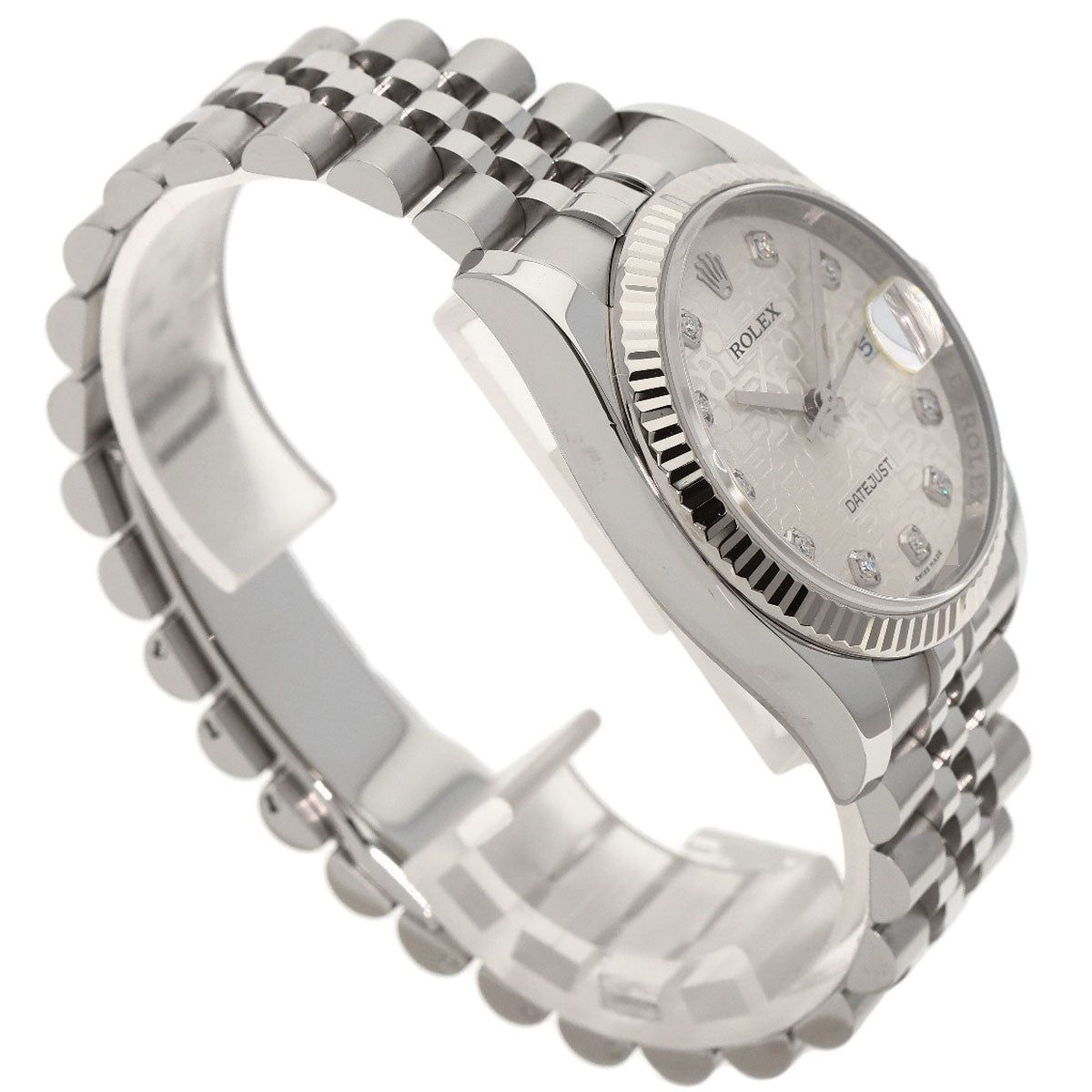ROLEX ロレックス 116234G デイトジャスト 10P ダイヤモンド 腕時計 SS メンズ 中古