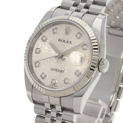 ROLEX ロレックス 116234G デイトジャスト 10P ダイヤモンド 腕時計 SS メンズ 中古