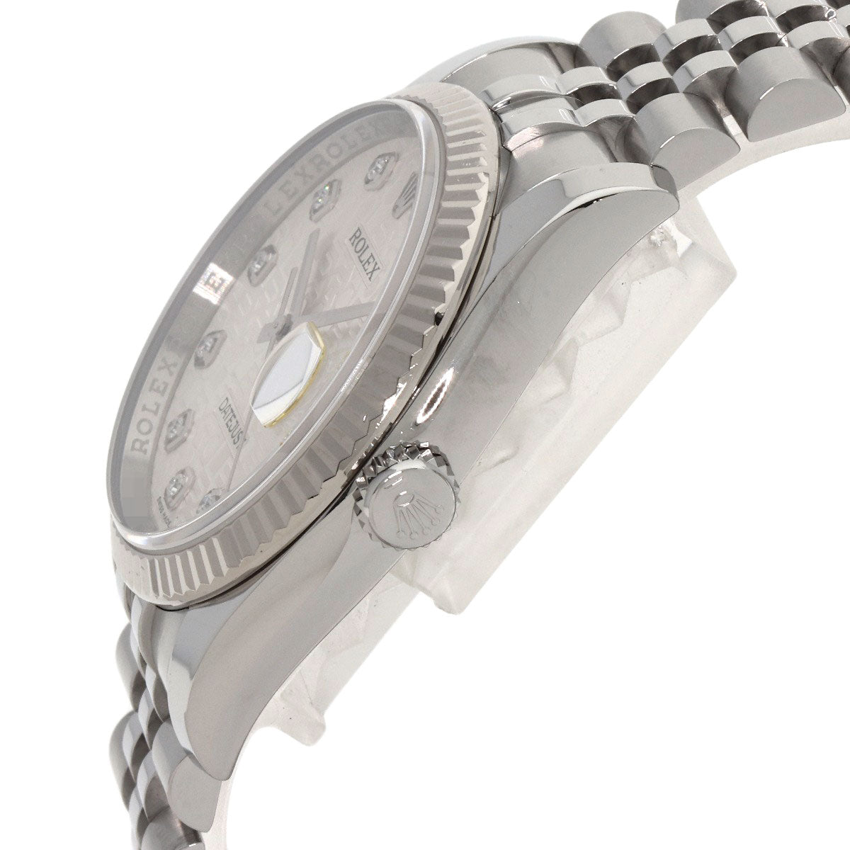 ROLEX ロレックス 116234G デイトジャスト 10P ダイヤモンド 腕時計 SS メンズ 中古