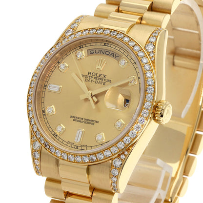 ROLEX ロレックス 118388A デイデイト 10P ダイヤモンド 腕時計 K18YG メンズ 中古