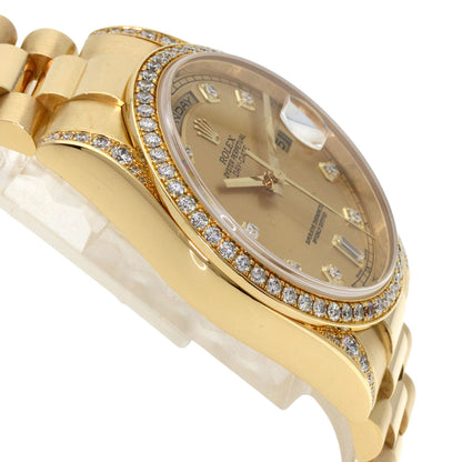 ROLEX ロレックス 118388A デイデイト 10P ダイヤモンド 腕時計 K18YG メンズ 中古
