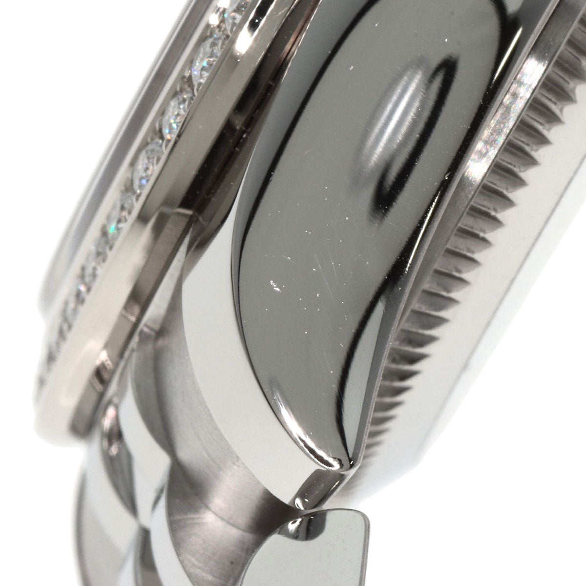ROLEX ロレックス 179384G デイトジャスト 10P ダイヤモンド 腕時計 SS レディース 中古
