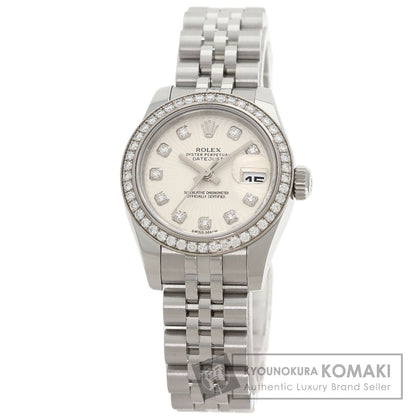 ROLEX ロレックス 179384G デイトジャスト 10P ダイヤモンド 腕時計 SS レディース 中古