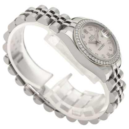 ROLEX ロレックス 179384G デイトジャスト 10P ダイヤモンド 腕時計 SS レディース 中古