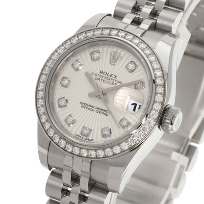 ROLEX ロレックス 179384G デイトジャスト 10P ダイヤモンド 腕時計 SS レディース 中古