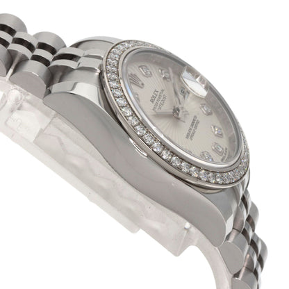 ROLEX ロレックス 179384G デイトジャスト 10P ダイヤモンド 腕時計 SS レディース 中古