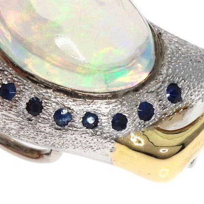 MIKIMOTO ミキモト バードモチーフ ウォーターオパール サファイア ダイヤモンド ブローチ K18WG レディース 中古