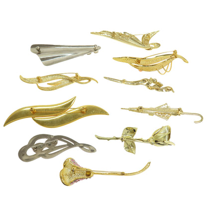 SELECT JEWELRY セレクトジュエリー ブローチ 10個セット ブローチ 金属製 レディース 中古