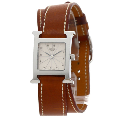 HERMES エルメス HH1.210 Hウォッチ ドゥブルトゥール 腕時計 SS レディース 中古