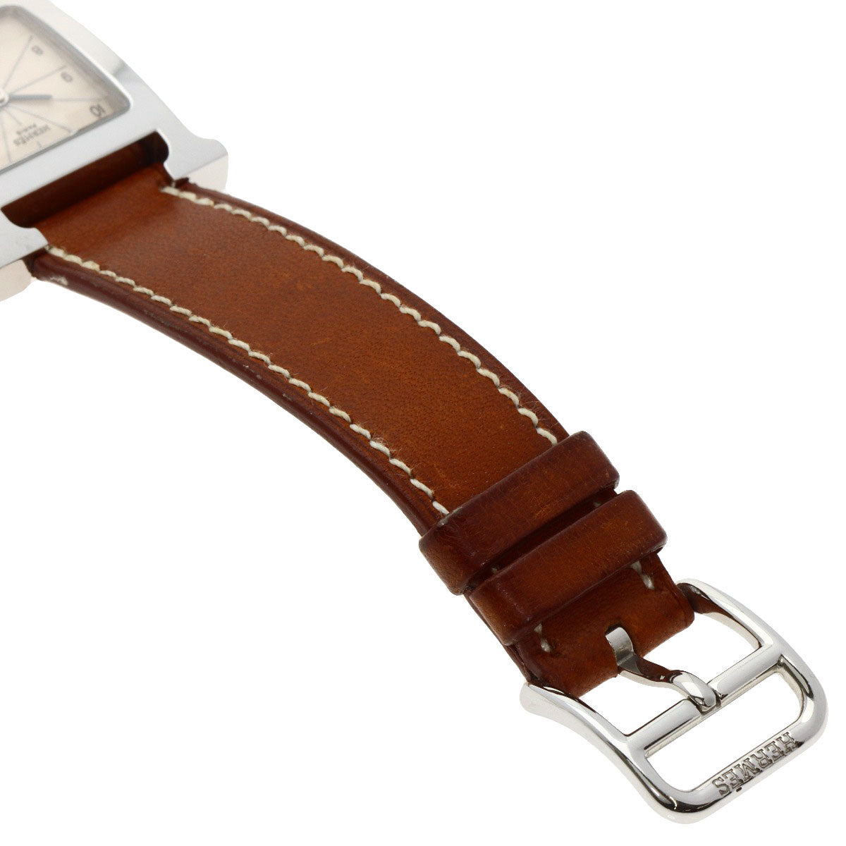 HERMES エルメス HH1.210 Hウォッチ ドゥブルトゥール 腕時計 SS レディース 中古