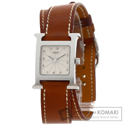HERMES エルメス HH1.210 Hウォッチ ドゥブルトゥール 腕時計 SS レディース 中古