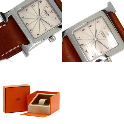 HERMES エルメス HH1.210 Hウォッチ ドゥブルトゥール 腕時計 SS レディース 中古