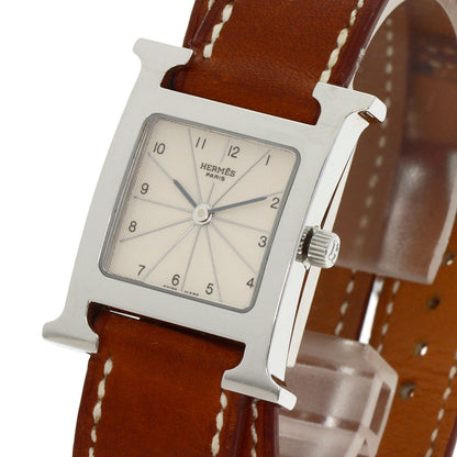 HERMES エルメス HH1.210 Hウォッチ ドゥブルトゥール 腕時計 SS レディース 中古