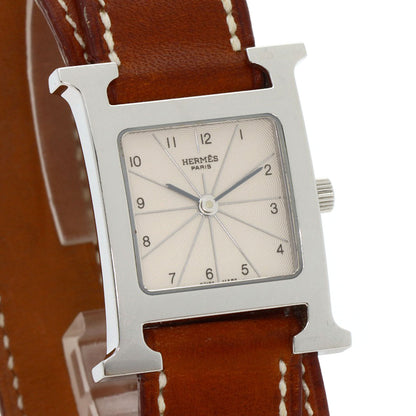 HERMES エルメス HH1.210 Hウォッチ ドゥブルトゥール 腕時計 SS レディース 中古