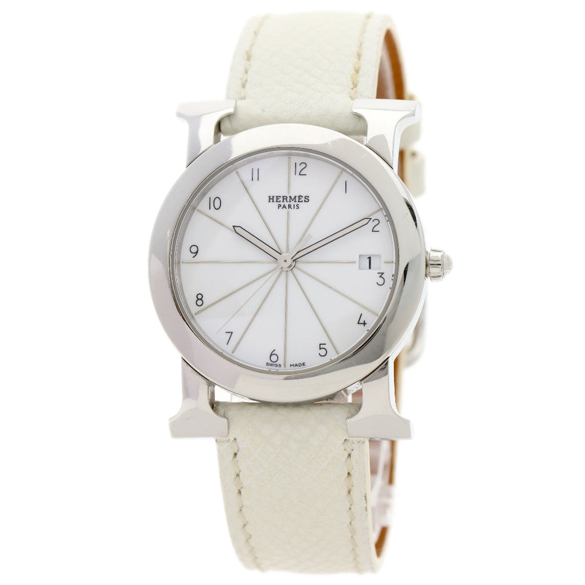 HERMES エルメス HR1.510 Hウォッチ ロンド 腕時計 SS レディース 中古