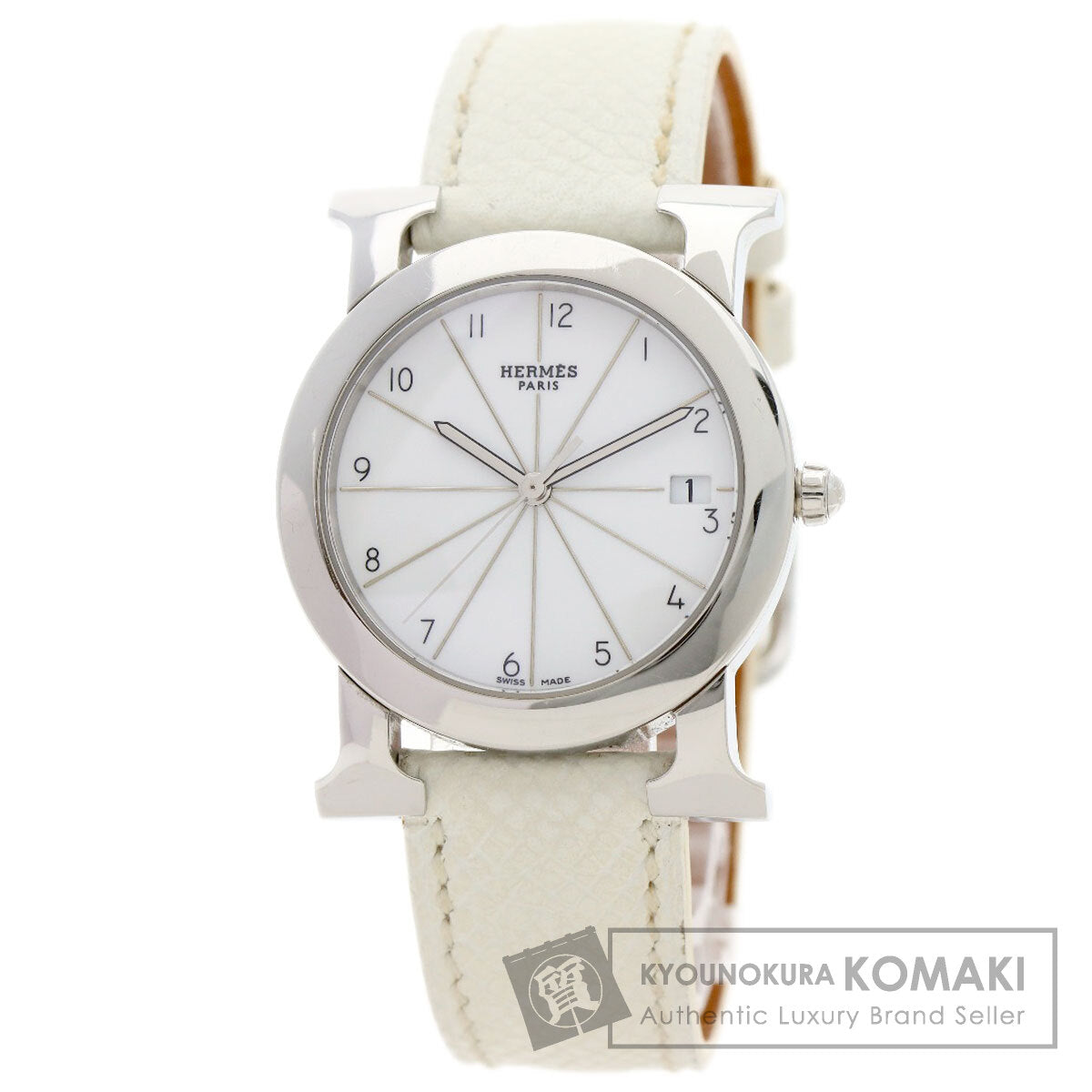 HERMES エルメス HR1.510 Hウォッチ ロンド 腕時計 SS レディース 中古