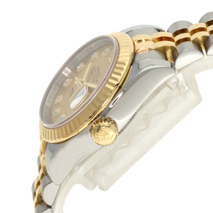 ROLEX ロレックス 179173G デイトジャスト 10P ダイヤモンド 腕時計 SS レディース 中古