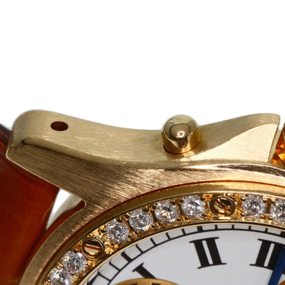 CARTIER カルティエ サントス ラウンド クロノリフレックス 腕時計 K18YG レディース 中古