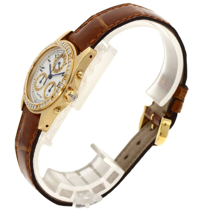 CARTIER カルティエ サントス ラウンド クロノリフレックス 腕時計 K18YG レディース 中古
