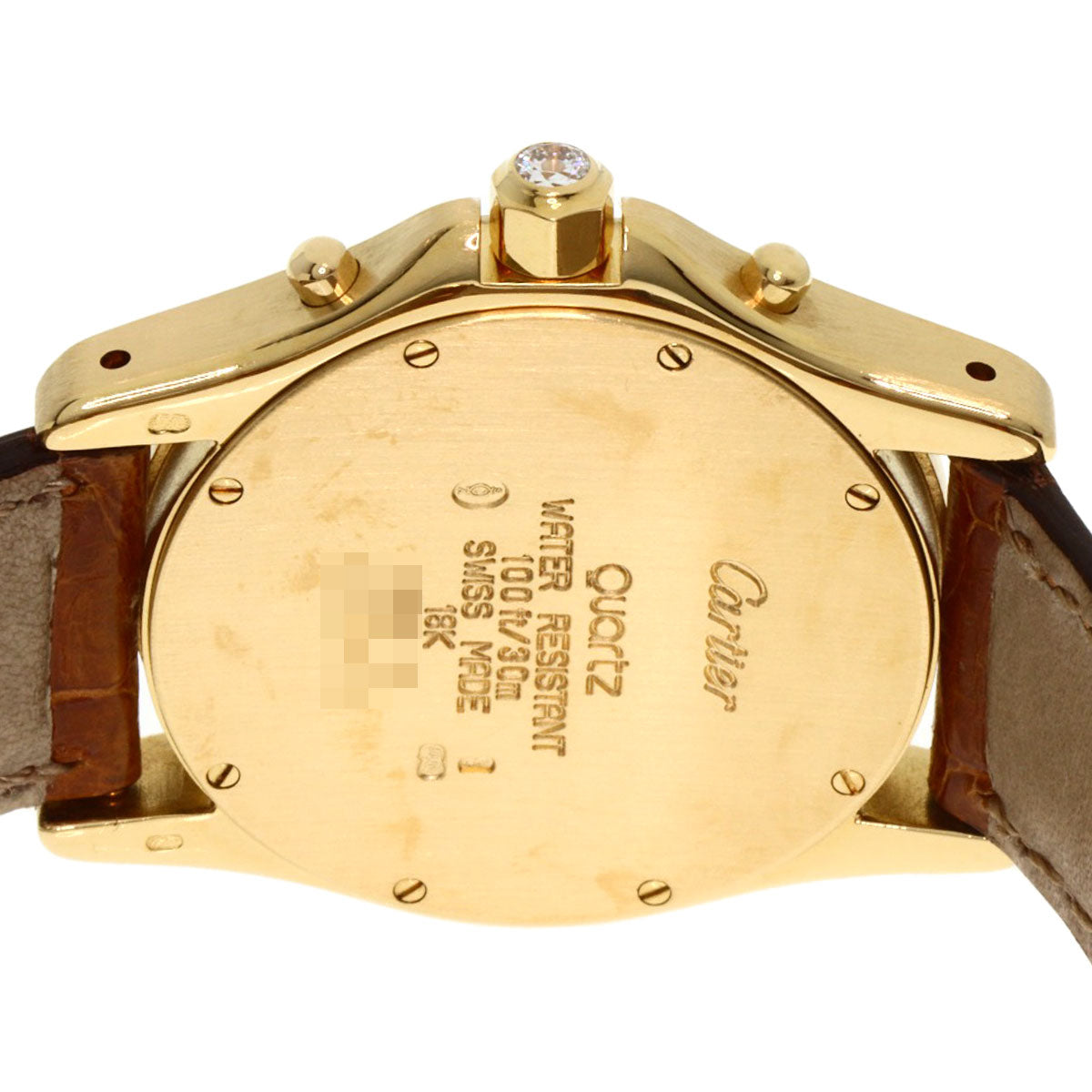 CARTIER カルティエ サントス ラウンド クロノリフレックス 腕時計 K18YG レディース 中古