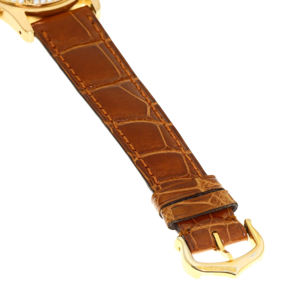 CARTIER カルティエ サントス ラウンド クロノリフレックス 腕時計 K18YG レディース 中古