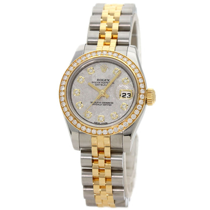 ROLEX ロレックス 179383G デイトジャスト10P ベゼル ダイヤモンド メテオライト 腕時計 K18YG レディース 中古