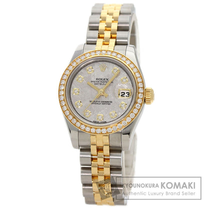ROLEX ロレックス 179383G デイトジャスト10P ベゼル ダイヤモンド メテオライト 腕時計 K18YG レディース 中古