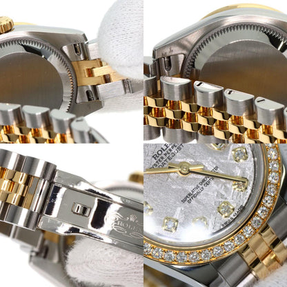 ROLEX ロレックス 179383G デイトジャスト10P ベゼル ダイヤモンド メテオライト 腕時計 K18YG レディース 中古