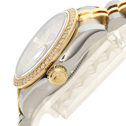 ROLEX ロレックス 179383G デイトジャスト10P ベゼル ダイヤモンド メテオライト 腕時計 K18YG レディース 中古