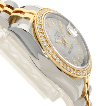 ROLEX ロレックス 179383G デイトジャスト10P ベゼル ダイヤモンド メテオライト 腕時計 K18YG レディース 中古