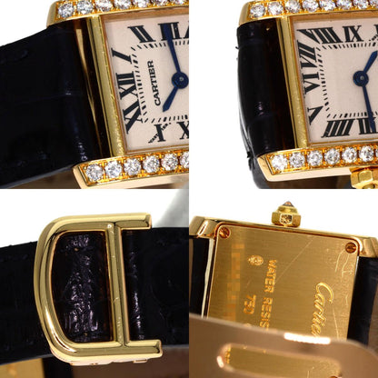 CARTIER カルティエ WE100151 タンクフランセーズ SM 腕時計 K18YG レディース 中古