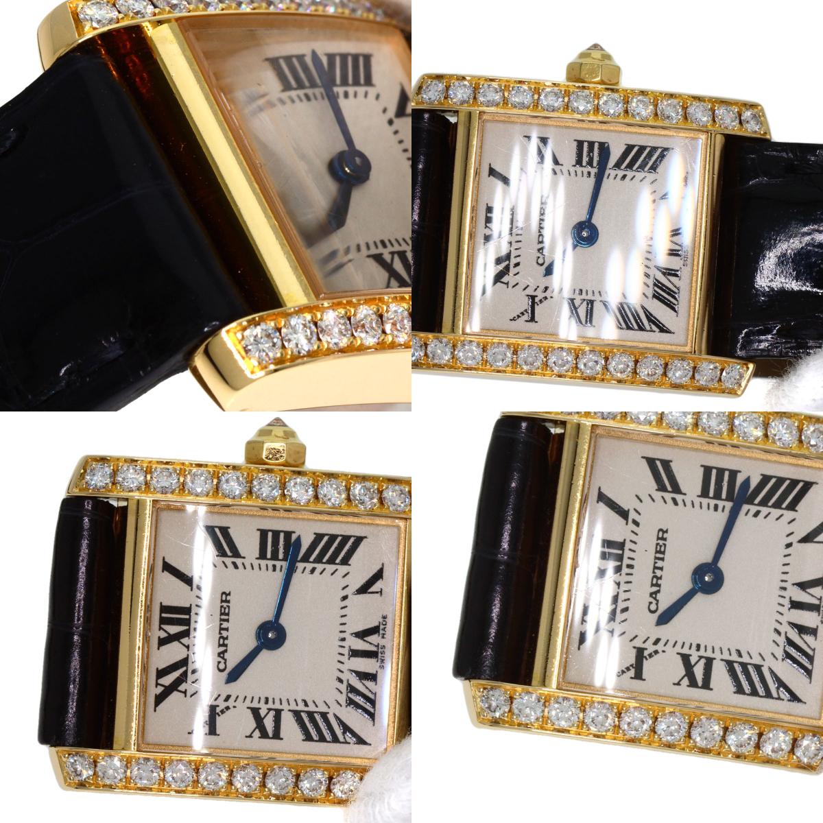 CARTIER カルティエ WE100151 タンクフランセーズ SM 腕時計 K18YG レディース 中古