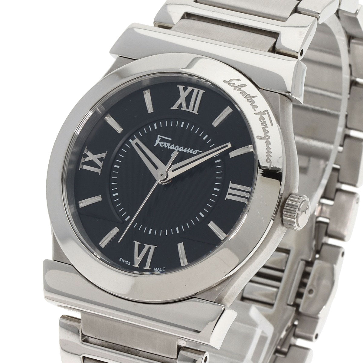 Salvatore Ferragamo サルヴァトーレフェラガモ FI0940015 ラウンドフェイス 腕時計 SS メンズ 中古