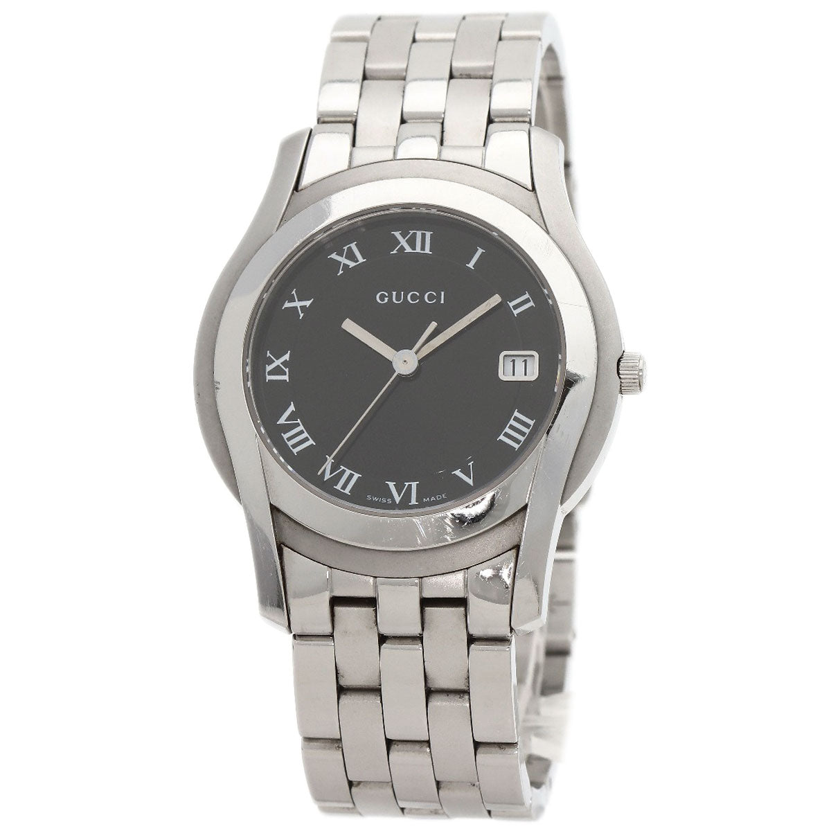 GUCCI グッチ 5500M ラウンドフェイス 腕時計 SS メンズ 中古