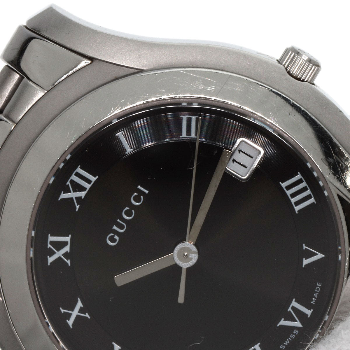 GUCCI グッチ 5500M ラウンドフェイス 腕時計 SS メンズ 中古